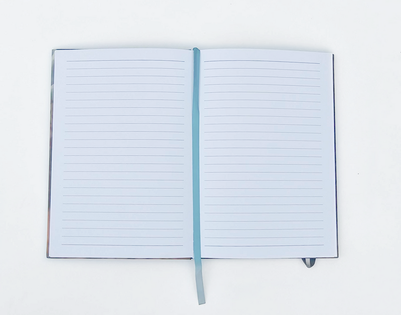 Reflections Of The Heart ~ Hard Cover Dream Journal Diary Notebook For Recording Daily Thoughts, 5 1/2 x 8 1/2 In, Size A5, 100 GSM Lined Paper, Elastic Band & Ribbon Bookmark