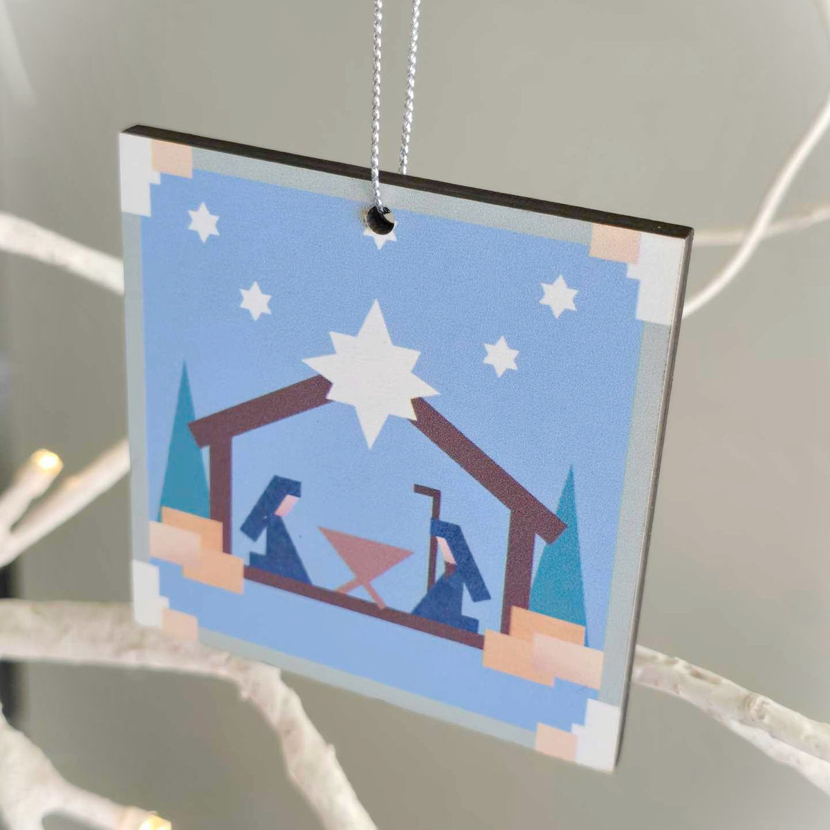 Nativity Manger Double-sided Christmas Ornaments
