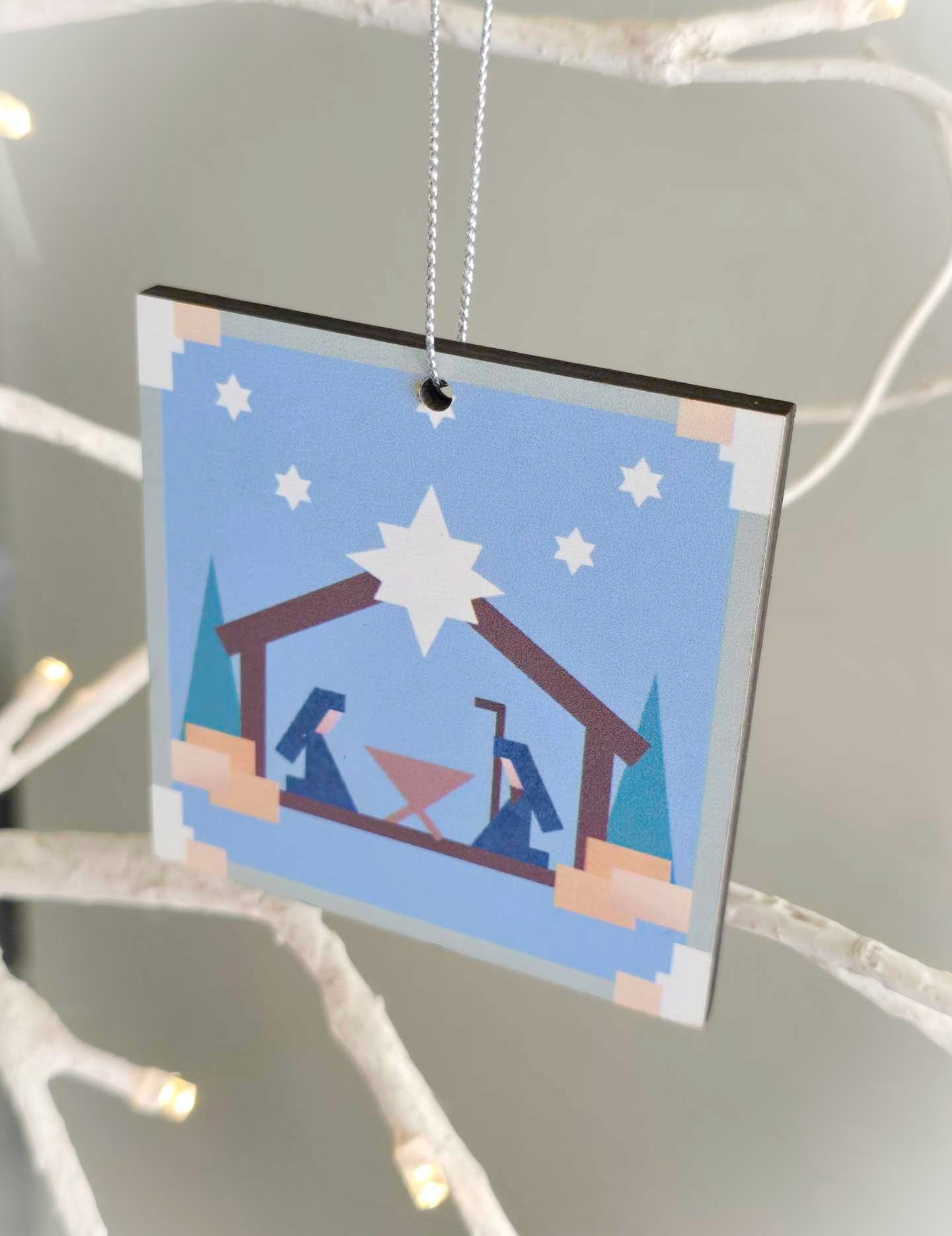 Nativity Manger Double-sided Christmas Ornaments