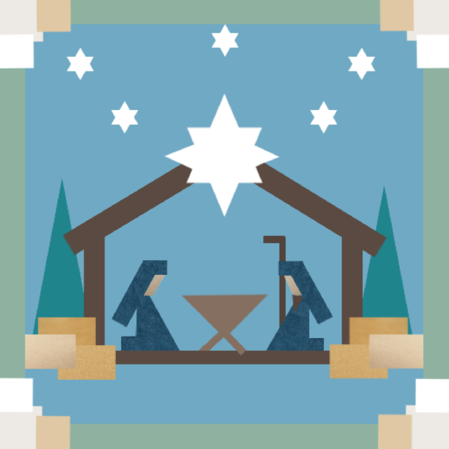 Nativity Manger Double-sided Christmas Ornaments