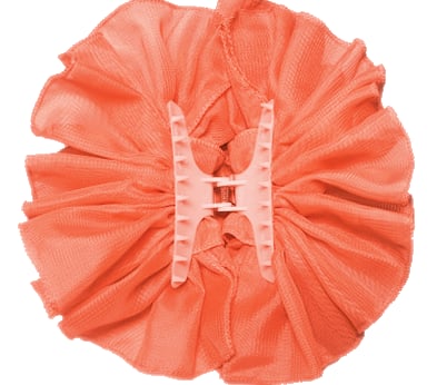Coral Chiffon Butterfly Hair Clip