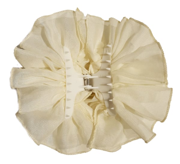 Cream Chiffon Butterfly Hair Clip