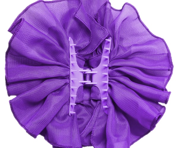 Dark Purple Chiffon Butterfly Hair Clip