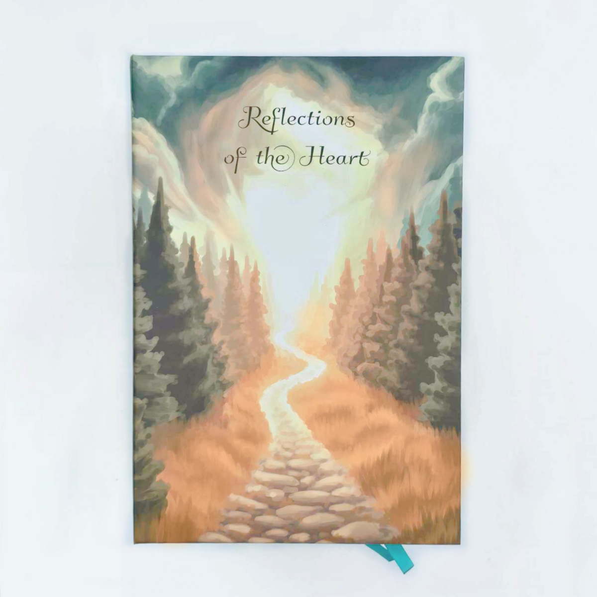 Reflections Of The Heart ~ Hard Cover Dream Journal Diary Notebook For Recording Daily Thoughts, 5 1/2 x 8 1/2 In, Size A5, 100 GSM Lined Paper, Elastic Band & Ribbon Bookmark