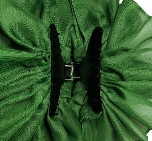 Green Chiffon Butterfly Hair Clip