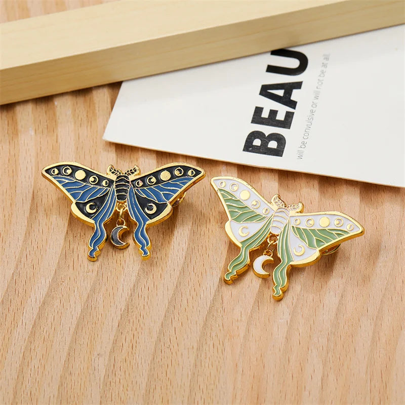 Butterfly Luna Moth Hard Enamel Pin