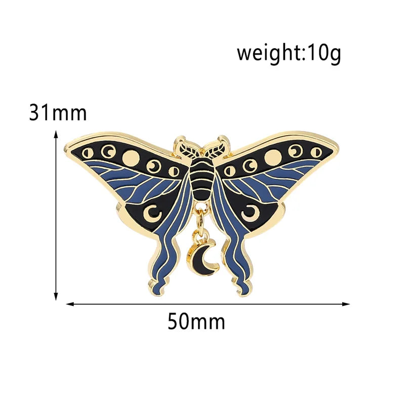 Butterfly Luna Moth Hard Enamel Pin