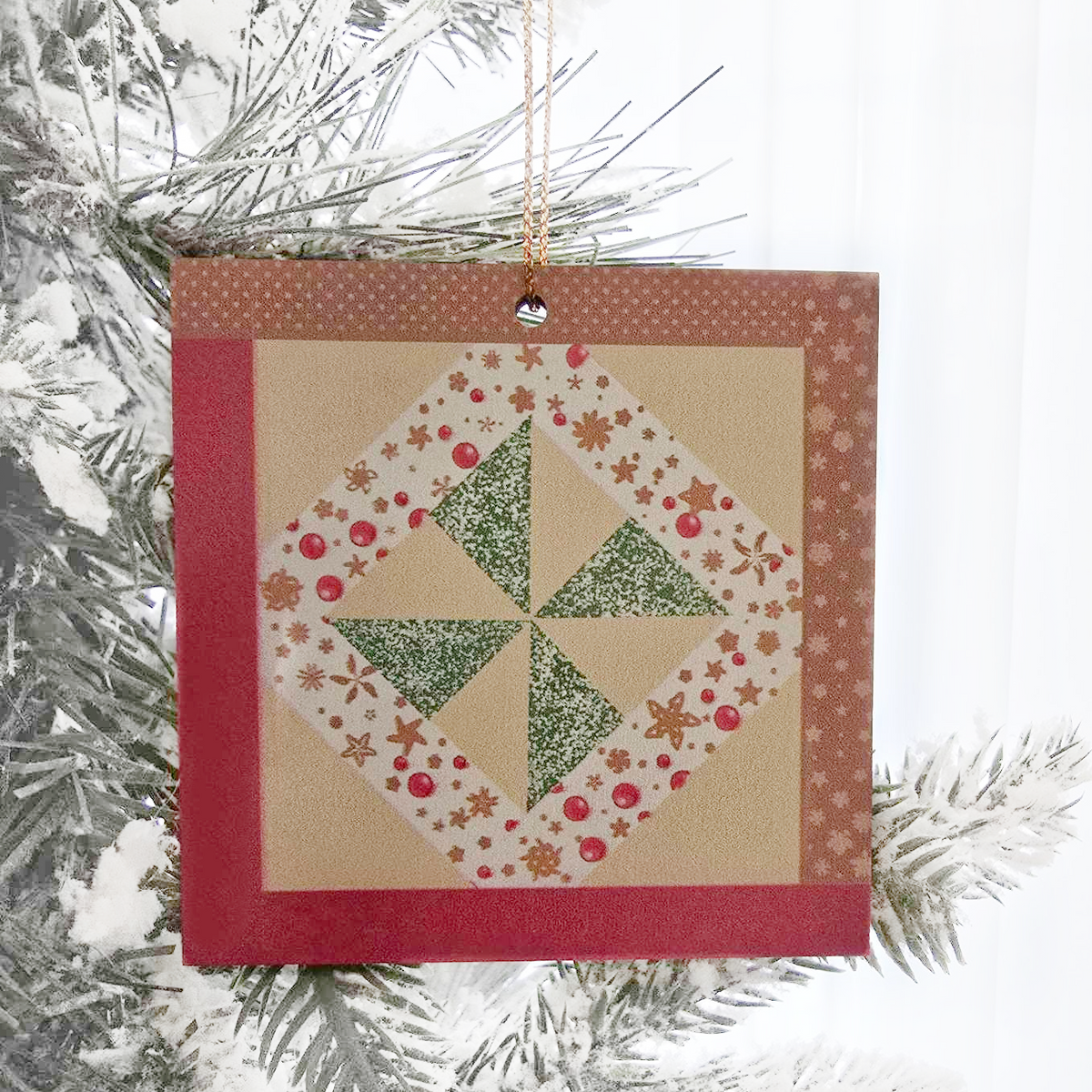 Traditional Quilt Pattern Christmas Ornaments