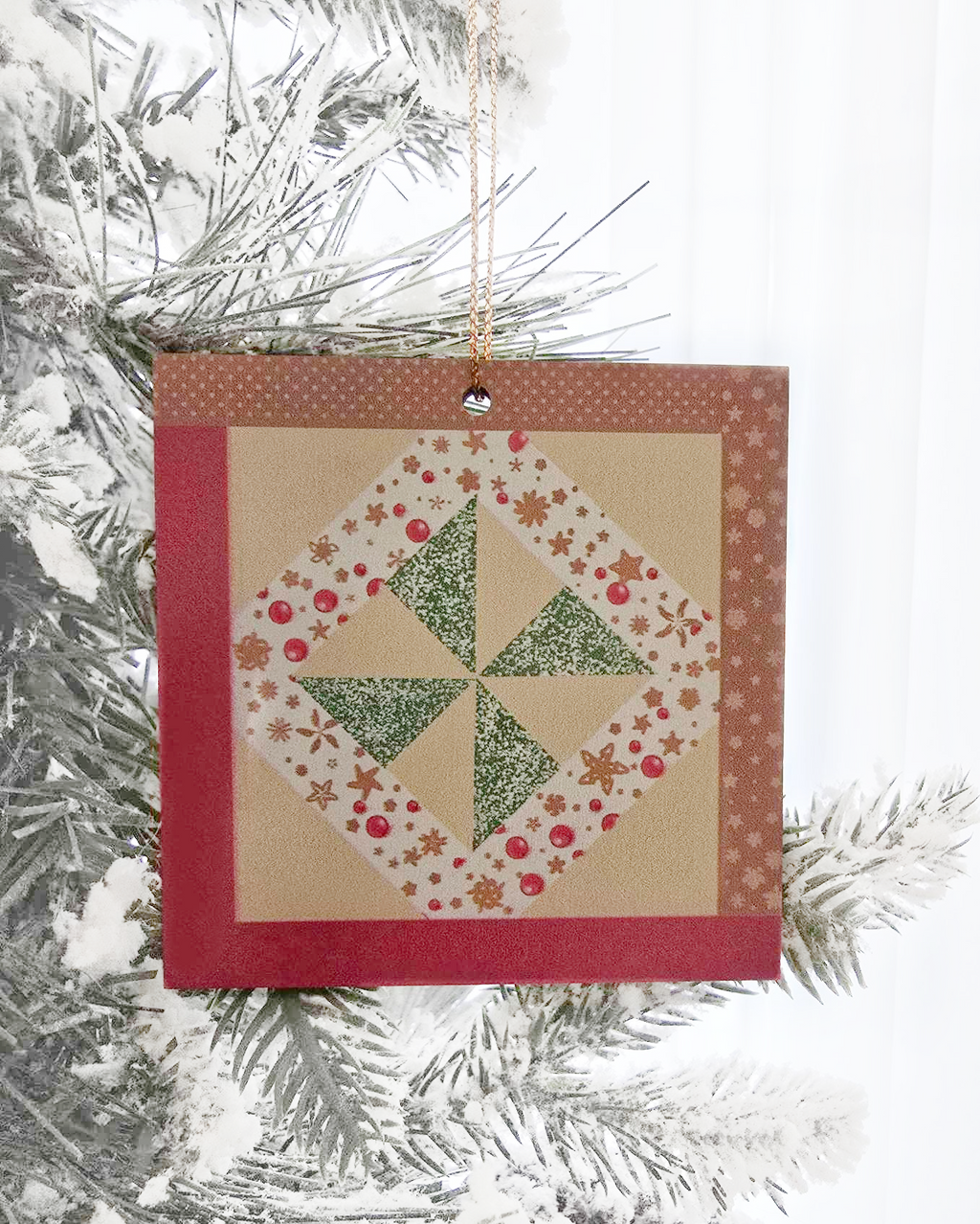 Traditional Quilt Pattern Christmas Ornaments