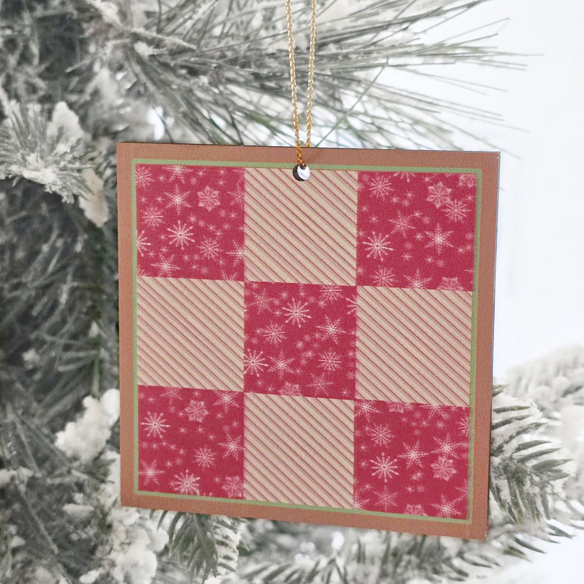 Traditional Quilt Pattern Christmas Ornaments