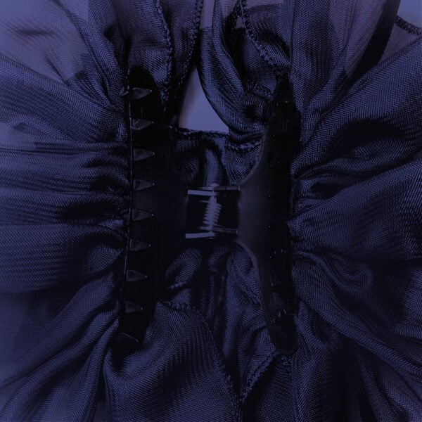 Navy Blue Chiffon Butterfly Hair Clip