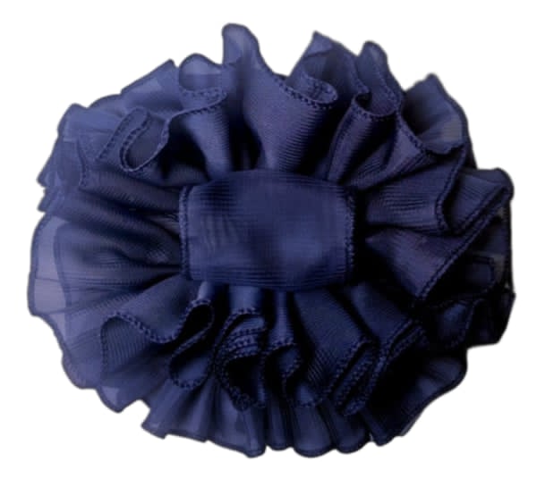 Navy Blue Chiffon Butterfly Hair Clip