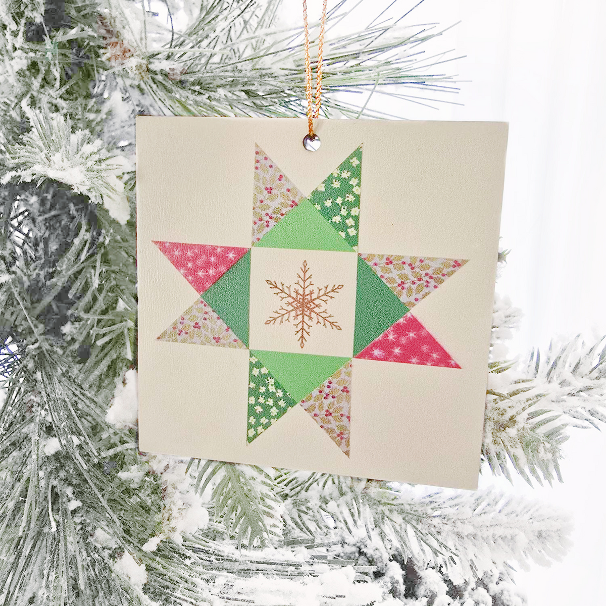 Traditional Quilt Pattern Christmas Ornaments
