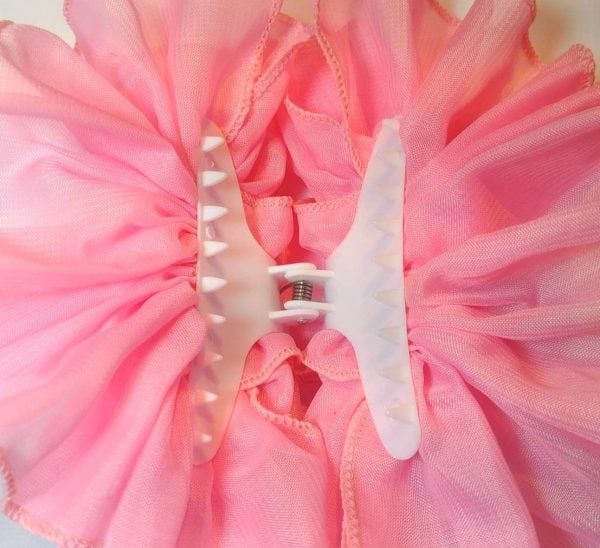 Pink Chiffon Butterfly Hair Clip