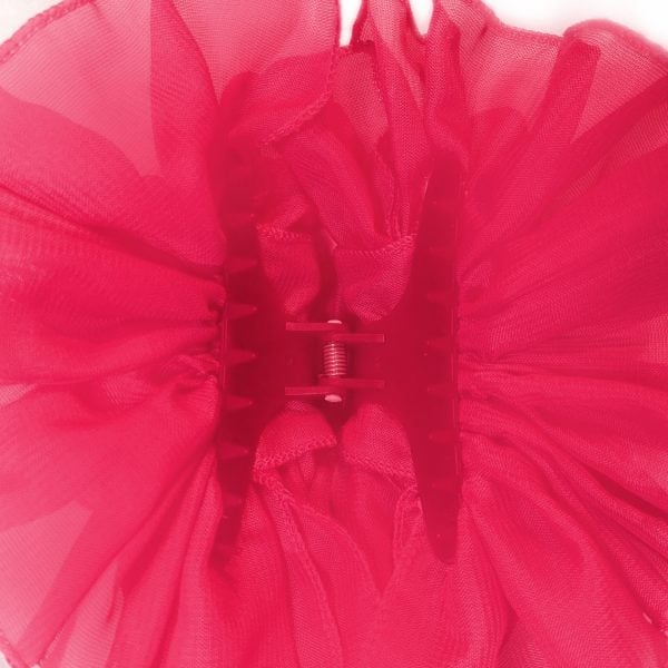 Hot Pink Chiffon Butterfly Hair Clip