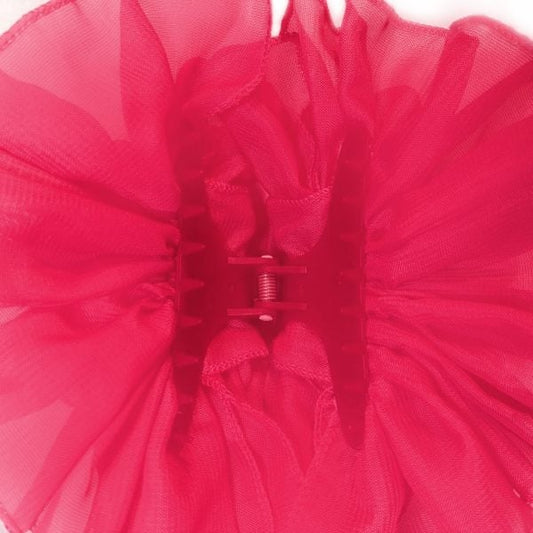 Hot Pink Chiffon Butterfly Hair Clip