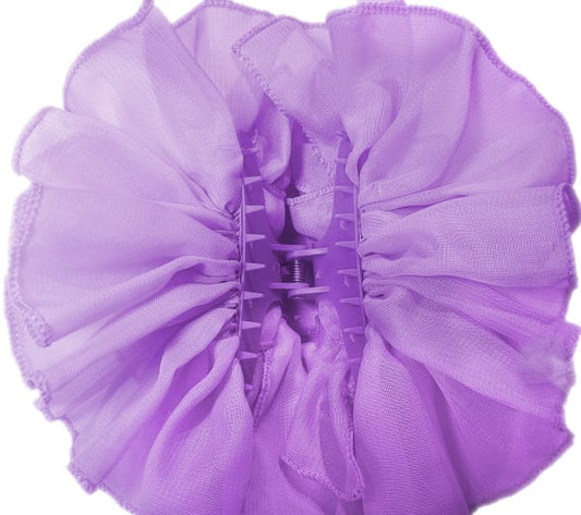 Lilac Purple Chiffon Butterfly Hair Clip