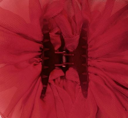 Red Chiffon Butterfly Hair Clip