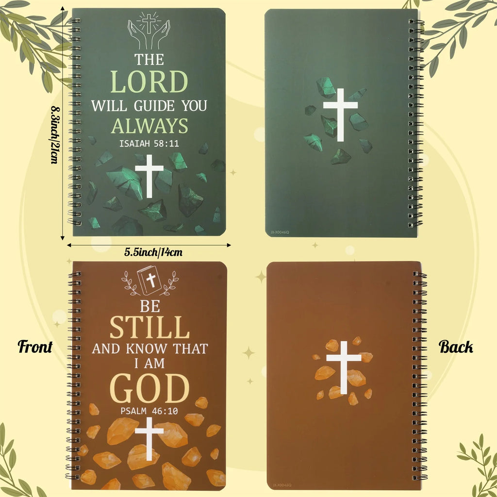 2PCS Bible Scripture Notebooks Set Inspirational Hardbound Writing Notebooks