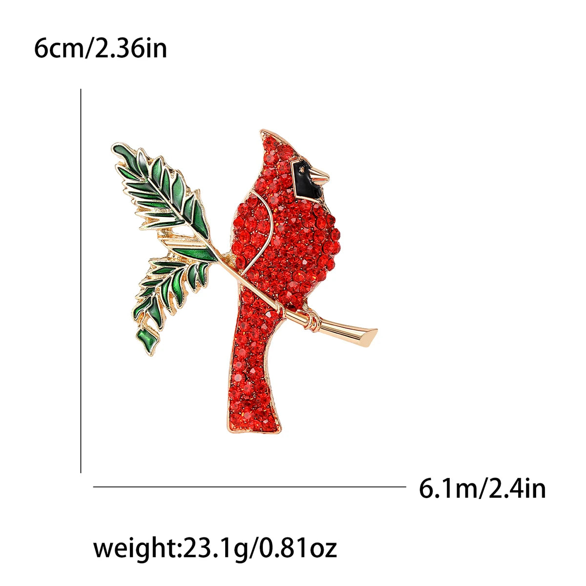Cardinal Enamel brooch Pin