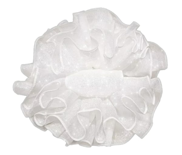 White Polka-Dot Chiffon Butterfly Hair Clip