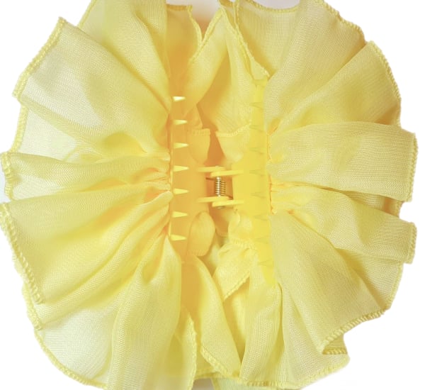 Yellow Chiffon Butterfly Hair Clip