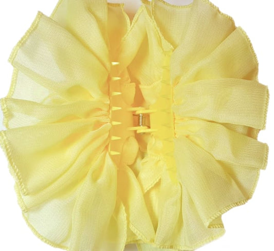 Yellow Chiffon Butterfly Hair Clip