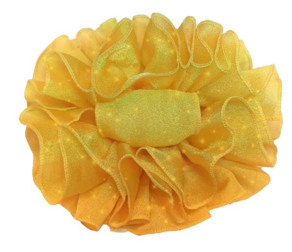 Yellow Polka-Dot Chiffon Butterfly Hair Clip